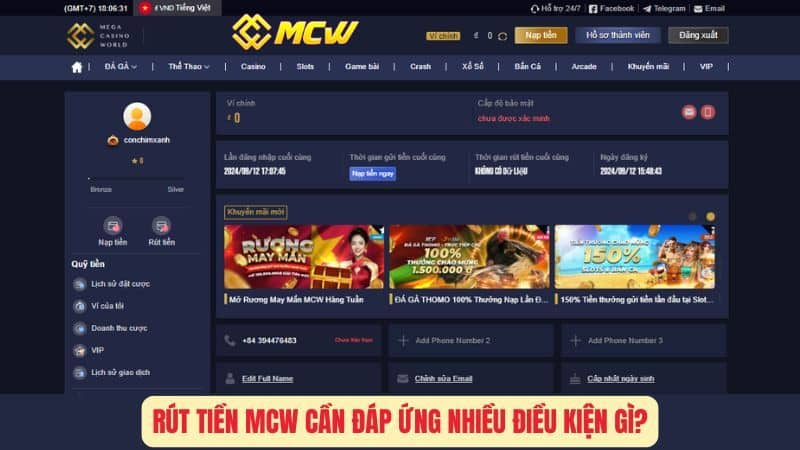 Rút Tiền MCW Cần Đáp Ứng Nhiều Điều Kiện Gì?